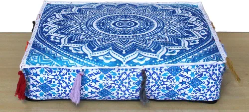Vista 18 de ICC - Funda de cojín cuadrada grande de algodón con diseño de mandala, funda de almohada hippie, funda de almohada para el suelo con cremallera
