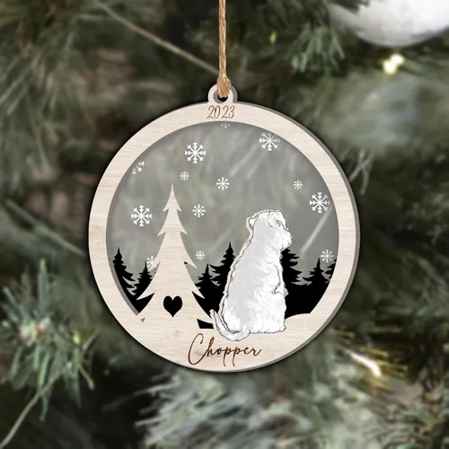 Vista 182 de Nazenti Adorno de Navidad conmemorativo personalizado, regalo personalizado de recuerdo de perro, condolencias por pérdida de mascotas, sabueso