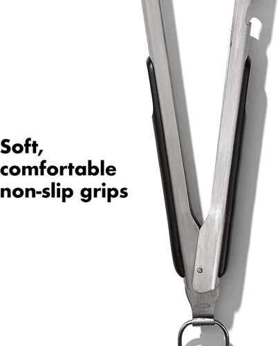Vista 6 de OXO Good Grips - Herramientas para asar a la parrilla, pinzas, color negro