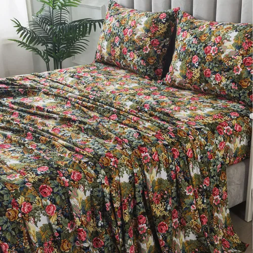 Vista 5 de FADFAY Juego de sábanas tamaño King de algodón cepillado de alta calidad, sábana bajera ajustable con bolsillo profundo, ropa de cama