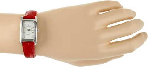 Vista 4 de Peugeot Reloj de pulsera rectangular en forma de H para mujer con correa de muñeca a juego