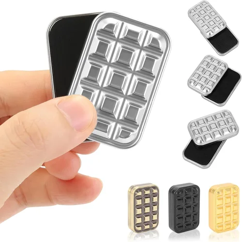 Vista 8 de Paquete de 2 juguetes para ansiedad, tarjeta magnética de metal háptico, tarjeta de póquer deslizante, juguetes EDC para adultos, aliviar el estrés