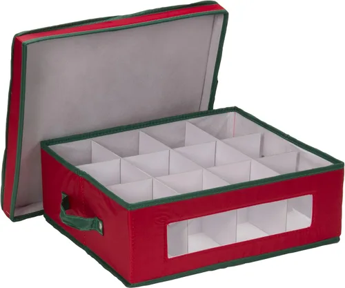Vista 9 de Household Essentials Cofre para Tazas de Porcelana con 12 Compartimentos de Almacenamiento, con Ventana y Asas Laterales, Perfecto para Porcelana