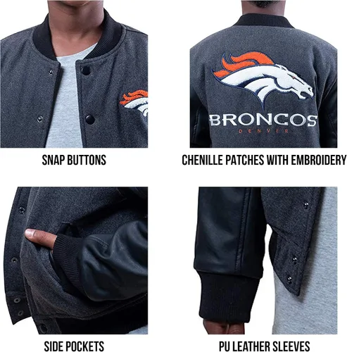 Vista 5 de Ultra Game NFL - Chaqueta de béisbol clásica para niños