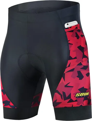 Vista 7 de Souke Sports Pantalones cortos de ciclismo acolchados para hombre, cómodos pantalones de ciclismo de carretera