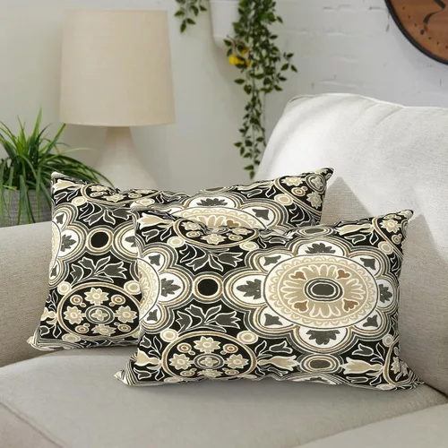 Vista 62 de DYTXIII Paquete de 2 almohadas lumbares impermeables para exteriores con rellenos, 12 x 20 pulgadas, almohada decorativa rectangular para patio