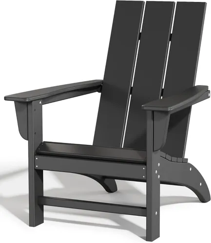 Vista 13 de Silla Adirondack de Madera Sintética Adiromoti, Sillas de Patio Resistente a Todo Clima, Aspecto de Madera, Silla Pre-Ensamblada para Fuego al Aire