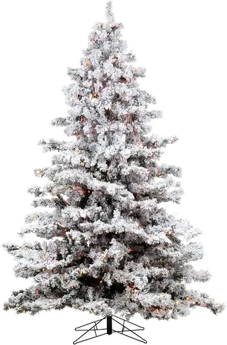 Vista 12 de Vickerman - Árbol de Navidad artificial de pino de Alaska de 36 pulgadas, con efecto nevado. Verde