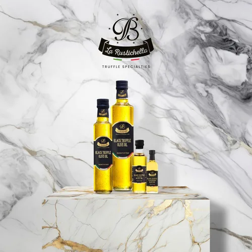 Vista 4 de La Rustichella - Aceite de oliva de trufa negra pequeño - (3.4 fl oz, 3.38 fl oz) - Vegano, sin gluten, sin colesterol
