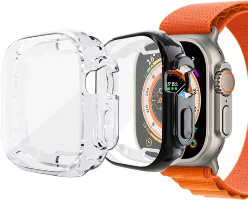 Vista 17 de Yrzper Funda protectora de pantalla compatible con Apple Watch Ultra de 1.732 pulgadas / Ultra 2 de 1.732 pulgadas, cubierta de TPU suave chapada