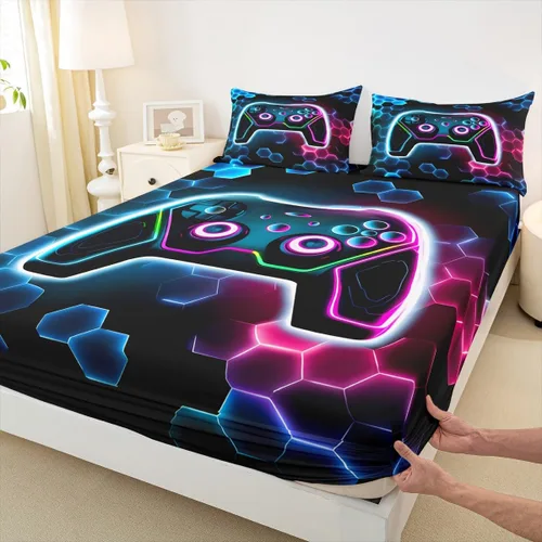 Vista 42 de Erosebridal Graffiti Rugby Ball Sheets for Boys Girls Colorful Rugby Helmet Fitted Sheet,Sports Kids Bedding Sets Football Game Bed Sets Twin 2 Piece