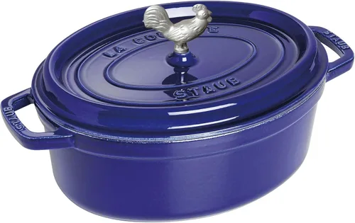 Vista 5 de Staub Hierro fundido Coq au Vin Cocotte de 5.75 cuartos de galón - Albahaca, Hecho en Francia