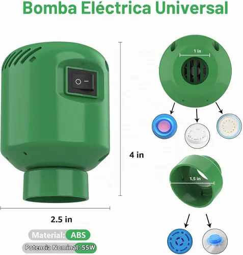Vista 2 de Bomba de vacío eléctrica para bolsas de almacenamiento, compresión rápida de 55 W, universal para bolsas de menos de 1.5 pulgadas, voltaje