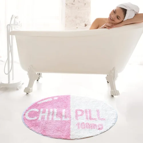 Vista 6 de Evovee Alfombra de baño con pastillas, divertida y divertida, bonita decoración de baño, alfombra de ducha para dormitorio, estética, divertida