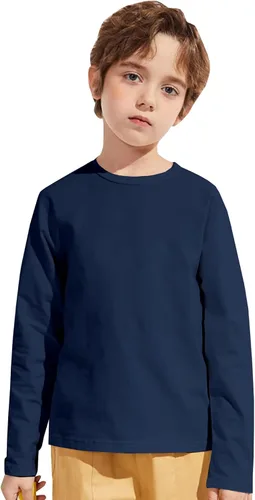 Vista 3 de HIBETY Paquete de 3 camisetas atléticas para niños, camisetas deportivas de ajuste seco que absorben la humedad, camisas de manga cortalarga