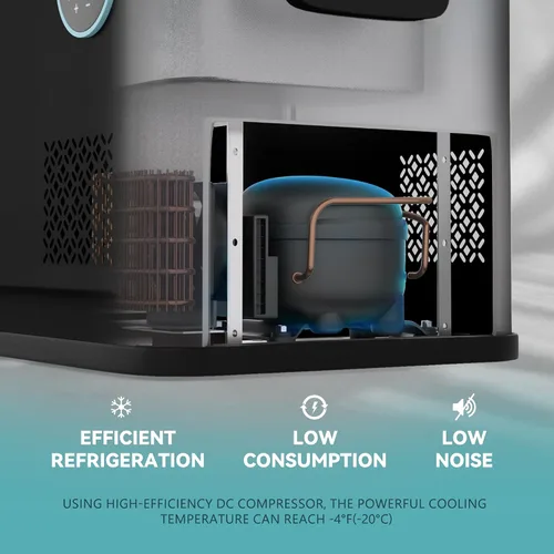 Vista 3 de EUHOMY Refrigerador de 12 voltios, enfriador eléctrico de 37QT de doble zona con control por aplicación, refrigerador para automóvil con 12/24V DC