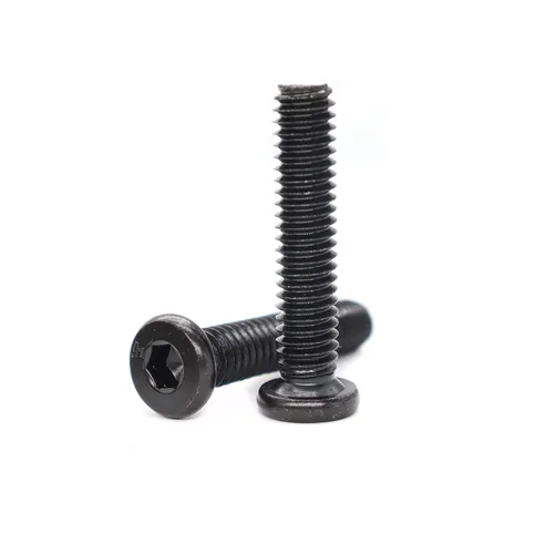 Vista 4 de 20 piezas Tornillos de casquillo de accionamiento hexagonal negro 1/4-20 x 1/2" para muebles, sillas, mesas, escritorios, cunas, camas, rosca