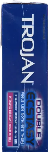 Vista 13 de TROJAN Condones Lubricados Double Ecstasy, Condones Acanalados, 10 Unidades Lubricante lubricado, acanalado y cálido para una mayor experiencia