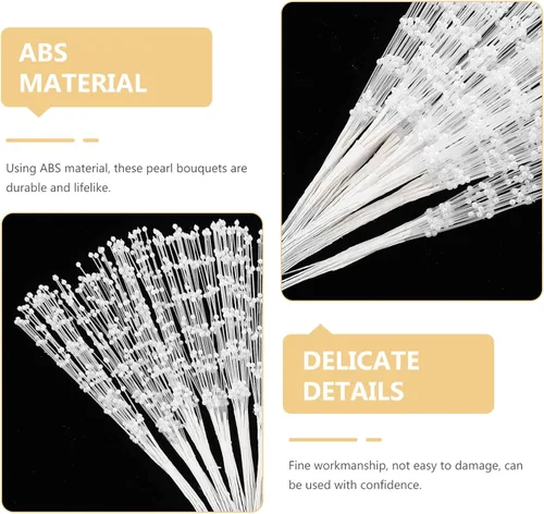 Vista 3 de Yardwe 100 piezas de cadena de perlas con cuentas ramo de perlas para decoración de boda, decoración de boda, relleno de jarrón con cuentas