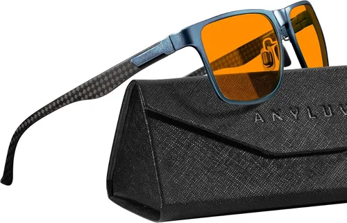 Vista 10 de ANYLUV Blue Light Glasses Men, Relieve Eyestrain and Eye Protection, Al-Mg Metal Computer Blue Light Blocking Glasses