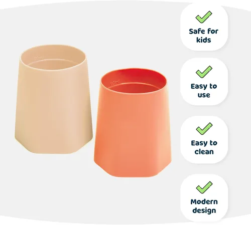 Vista 6 de Tiny Twinkle Paquete de 2 vasos de entrenamiento – Vasos de silicona para beber independientemente para bebés y niños pequeños, suministros