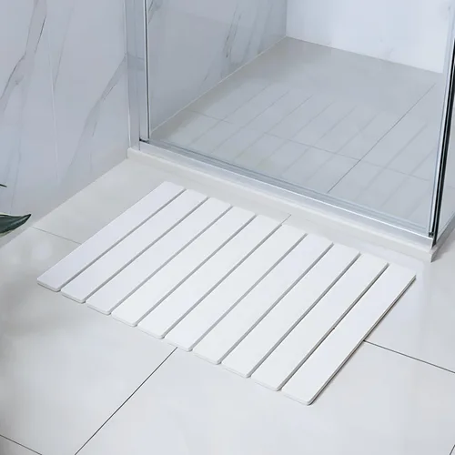 Vista 13 de Meowoo Tapete de baño plegable de piedra de 15.7 x 11.8 pulgadas, tapete de baño de tierra de diatomeas, antideslizante, de secado rápido, súper