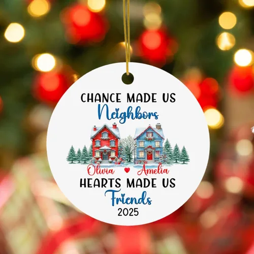 Vista 5 de Chance Made Us Neighbors - Adorno de Navidad personalizado para vecino, recuerdo de Navidad personalizado de agradecimiento de vecino, regalos