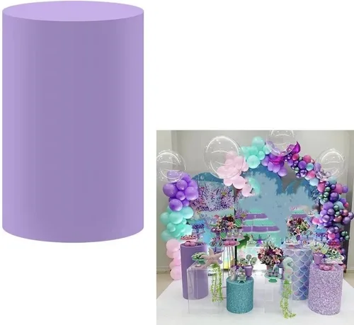 Vista 7 de Fundas cilíndricas con purpurina azul marino para fiestas, cubierta de pedestal, sirena subacuática, regalos de fiesta de cumpleaños, baby shower