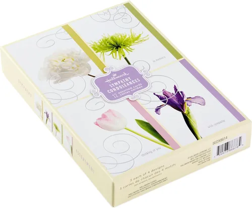Vista 3 de Hallmark - Tarjetas de condolencia surtidas (flores, 12 tarjetas y sobres)