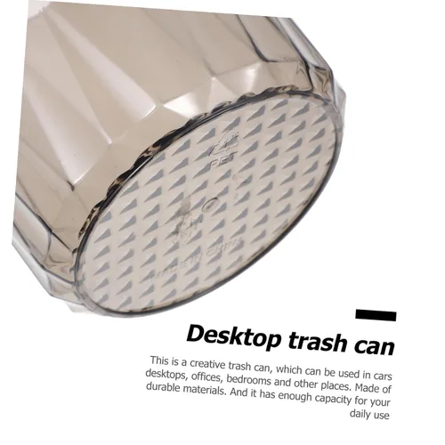 Vista 9 de CHILDWEET Cubo de basura transparente de escritorio, papelera para el hogar, mini cubo de basura para almacenamiento de residuos, mini bote