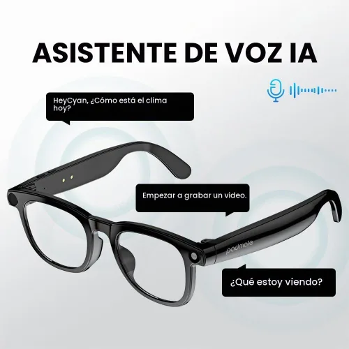 Vista 4 de Padmate Viewmate - Lentes inteligentes AI con cámara, grabación HD 1080P y control de voz, lentes de traducción Bluetooth con 164 idiomas