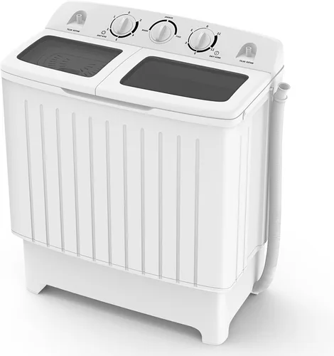 Vista 10 de LDAILY Lavadora portátil, lavadora compacta de 20 libras con bomba de drenaje y limpieza profunda, mini combo de lavado de lavandería para Blanco