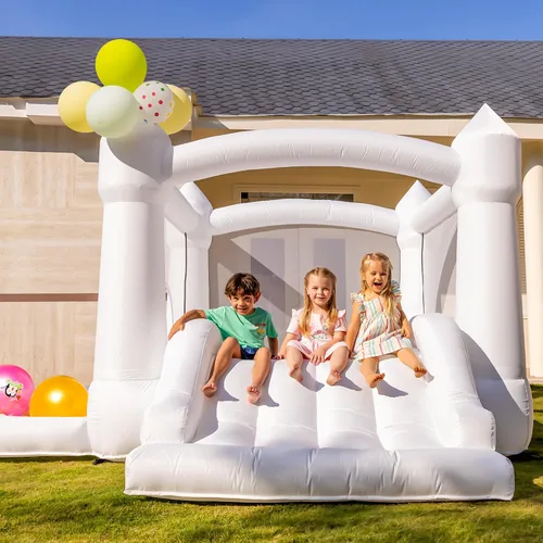 Vista 8 de Outfunny Casa inflable de la despedida, casa animosa interior blanca para los niños 3-8