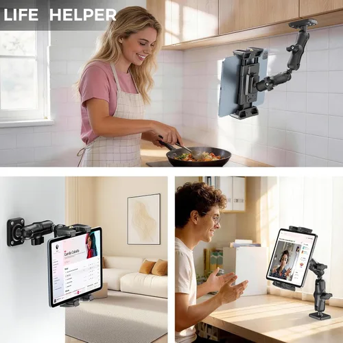 Vista 3 de OHLPRO Soporte para Tableta para Camión - Base de Perforación de Servicio Pesado - Soporte para Tableta para Tablero de Automóvil, Soporte para iPad