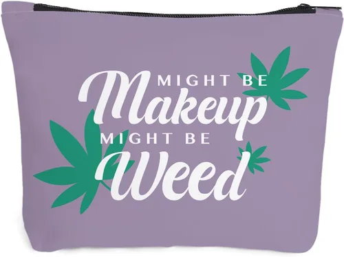 Vista 13 de Fokongna Bolsa de Maquillaje Divertida de Marihuana, Regalos divertidos para mejor amiga, Regalos de Broma para mujeres, Regalo de Viaje