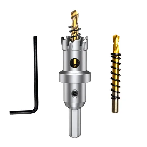 Vista 18 de ASNOMY Broca de sierra perforadora con punta de carburo de tungsteno para metal duro, cortador de sierra de agujero T.C.T de 1/2 pulgada con 2