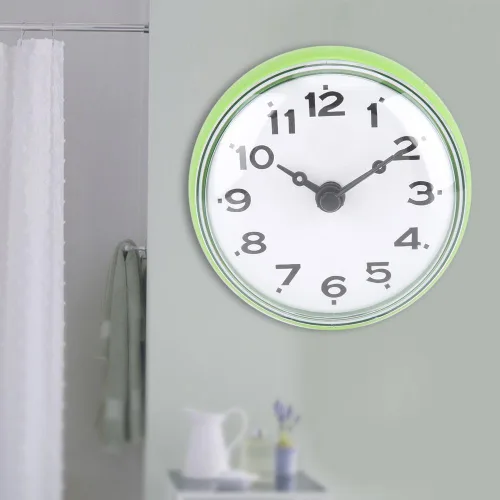 Vista 6 de Yosoo Reloj de ducha impermeable con ventosa de cara redonda árabe digital árabe reloj de ducha de baño accesorios de cocina (verde)