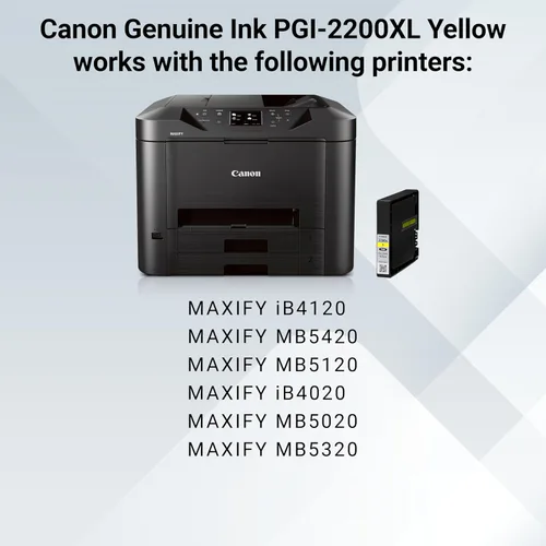 Vista 7 de Canon Ink Canon PGI-2200XL - Depósito de tinta amarillo auténtico, compatible con impresoras IB4120, MB5420, MB5120, IB4020, MB5020 y MB5320