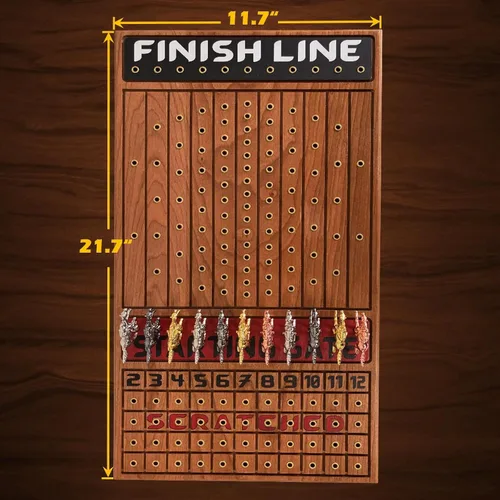 Vista 7 de Juego de carreras de caballos para adultos, juego de mesa de carreras de caballos con 11 lujosos caballos de metal (oro, plata, negro, oro rosa)