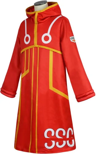 Vista 5 de Luffy Cosplay Egghead Arc Coat Disfraz Anime Chaqueta con capucha para adultos