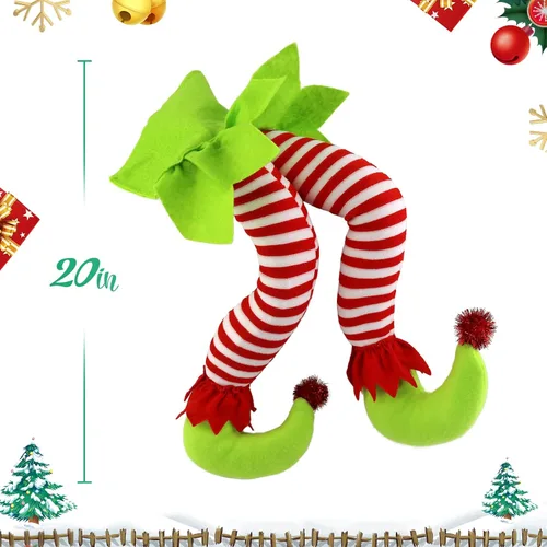Vista 7 de WEWILL - Piernas de elfo para decoraciones de Navidad (20.0 in)