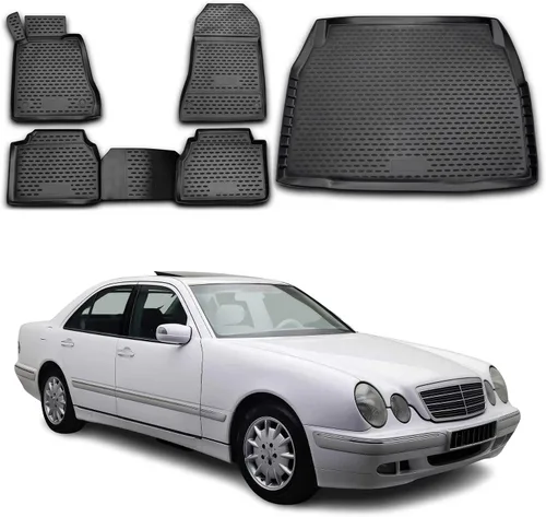 Vista 11 de OMAC Alfombrillas de Carga para Mercedes Clase E W210 Sedán 1996-2002 Goma TPE Negra