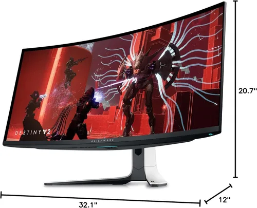 Vista 16 de Alienware - Monitor curvado para juegos Quantom Dot-OLED AW3423DW de 34.18 pulgadas, 3440 x 1440 píxeles a 175 Hz, curvatura 1800R, verdadero 0.1 ms