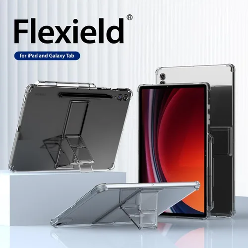 Vista 2 de araree Flexield SP - Funda para Galaxy Tab S9 FE Plus de 12.4 pulgadas con soporte ajustable de 4 niveles, soporte para bolígrafo S, funda delgada