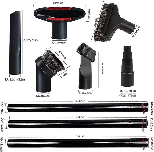 Vista 2 de ANBOO Juego de accesorios de vacío, accesorios de aspiradora de 1 1/4 pulgadas, kit de limpieza, accesorios de cepillo de piso de madera dura