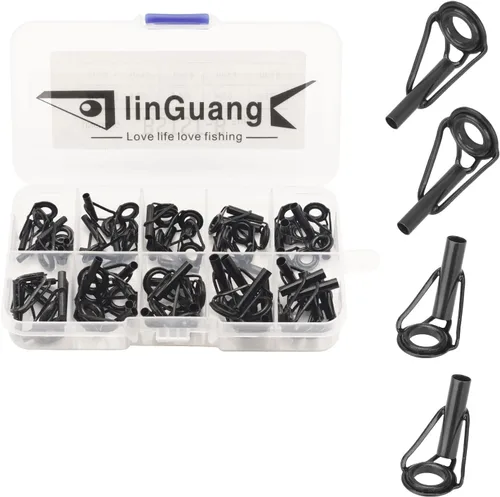 Vista 8 de Fishing Rod Replacement Tips Repair Kit, Fishing Spinning and Baitcasting Rod Stainless Steel Ceramic Ring Tip