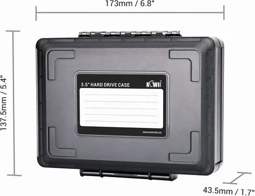 Vista 7 de JJC - Caja de disco duro externo de 3,5 pulgadas, caja de almacenamiento