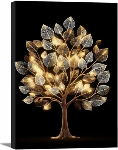 Vista 33 de VOCBAN Tree of Life Wall Art The Picture Artwork Canvas Prints Tree Pictures Poster Retro Artwork for Bedroom Living Room Home Decoration(blue blue
