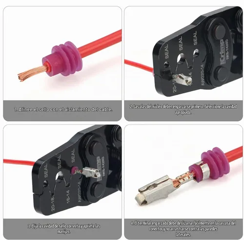 Vista 5 de iCrimp Weather-Pack/Metri-Pack Herramienta de prensado, 20-14 AWG para terminales sellados y sin sellar Delphi Packard