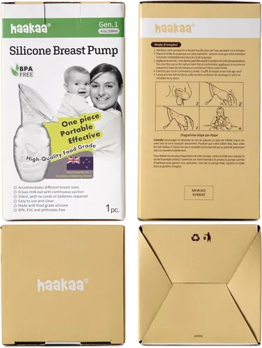 Vista 9 de haakaa Extractor Manual de Leche para Lactancia, de Silicona, Transparente 4 oz/100 ml